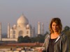 Inde - Agra : Cécile, son cordon et leTaj Mahal