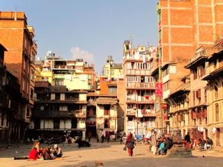 Népal - Katmandou : scène de place